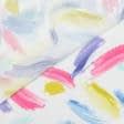 Тканини штапель - Штапель Фалма принт акварель малиново-фіолетова на білому