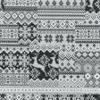 Тканини для декоративних подушок - Новорічна тканина Скотланд олені сірий