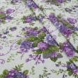 Ткани портьерные ткани - Декоративная ткань Андреа букет пион фиолетовый, сиреневый