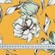 Тканини для суконь - Штапель Фалма принт квіти на теино-жовтому