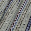 Ткани для тильд - Декоративная ткань жаккард Айрин/AURYN полоса орнамент бежевый, синий, бордо