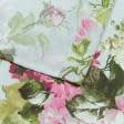 Ткани готовые изделия - Штора лонета Флорал  цветы  лазурь 150/270 см (161177)