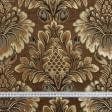 Ткани портьерные ткани - Гобелен Лувр вензель  коричневый