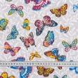 Ткани вафельная - Ткань полотенечная вафельная набивная бабочки