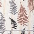 Тканини бязь - Бязь набивна ГОЛД DW листя папороті коричневий