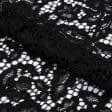 Ткани для блузок - Гипюр с фестоном и бахромой черный