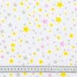 Тканини для дитячого одягу - Фланель білоземельна зірки рожево-жовті