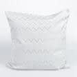 Тканини готові вироби - Чохол на подушку новорічний жаккард Зигзаг люрекс колір молочний  45х45см