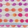 Ткани хлопок - Декоративная ткань Фаина бусы цвет оранжевый,фиолетовый