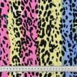 Тканини ненатуральні тканини - Платтяний креп morrocaine принт леопард кольоровий рожевий,бузковий
