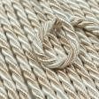 Тканини фурнітура для декора - Шнур Глянцевий тонкий меланж білий, бежевий, пісок d=8 мм