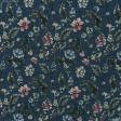 Ткани для чехлов на стулья - Гобелен эустомы цветы,фон сине-серый