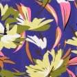Тканини для суконь - Штапель Фалма принт яскраві квіти на лиловому