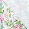 Ткани для декора - Декоративная ткань лонета Пион фон белый
