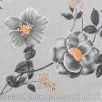 Ткани бязь - Бязь набивная ГОЛД DW цветы серый