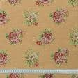 Ткани хлопок смесовой - Жаккард Блом цветы мелкие фон св.оранж