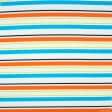 Ткани для римских штор - Декоративная ткань панама Папилон полоса оранж,голубой