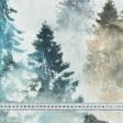 Ткани хлопок - Декоративная ткань Мискас Зимний лес молочный