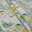 Тканини портьєрні тканини - Декор бетсі,квіти блакитні