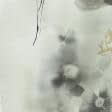 Тканини для спідниць - Купра блузочна контурні квіти на світло-пісочному