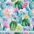 Тканини для дому - Декоративна тканина Туна квіти кактуса, мультиколор