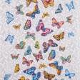 Тканини вафельні - Тканина рушникова вафельна набивна метелики
