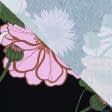 Тканини віскоза, полівіскоза - Трикотаж KIR  принт яскраві квіти на чорному