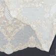 Ткани гардинные ткани - Тюль кисея вышивка Арабелла молочная, бежевая