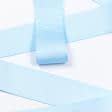 Тканини фурнітура для декоративних виробів - Репсова стрічка Грогрен блакитна 31 мм