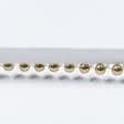 Ткани тесьма - Репсова лента с бусинами цвет крем, золото 25 мм