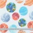 Тканини для дитячої постільної білизни - Котон Сонячна система, фон білий