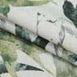 Ткани хлопок - Декоративная ткань Ласточки зеленый, серый