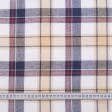 Тканини для суконь - Сорочковий льон Harmony шотландка бежева/синя/біла