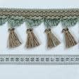 Тканини фурнітура для декора - Бахрома імеджен китиця коричневий-бірюза
