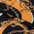 Тканини для суконь - Платтяна Джаванез ланцюг, ремінь чорний, помаранчевий