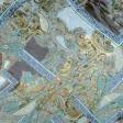 Тканини лакоста - Шифон натуральний жакард атлас огірки зигзаг коричневий/зелений