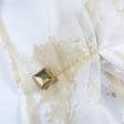 Тканини фурнітура для декора - Магнітний підхват Квадрат на тасьмі  мокре золото 35Х35мм.