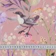 Ткани для римских штор - Декоративная ткань Птичий мир фон розовый