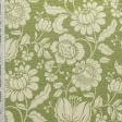 Ткани портьерные ткани - Декоративная ткань Саймул Бакстон цветы большие фон зеленый