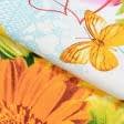 Тканини для рушників - Тканина рогожка квіти з коханням
