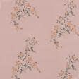 Тканини штапель - Штапель фалма принт гілочки горобини фрезово-рожеві