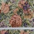 Ткани для декоративных подушек - Гобелен Злата цветы св.розовый,фиолетовый, бордовый
