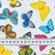 Тканини для декоративних подушок - Декоративна тканина лонета Бабочки / DIGITAL PRINT фон молочний