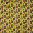 Тканини для декору - Жакард Енімалс звірятка кольорові фон жовтий