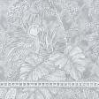 Ткани для декоративных подушек - Декоративная ткань лонета Парк / PARK листья фон серый