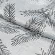 Ткани портьерные ткани - Жаккард Ларицио ветки т.серый, люрекс серебро