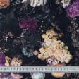 Ткани велюр/бархат - Декоративный велюр Эльбрус букет/BIG фиолетовый, оранжевый