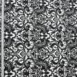 Ткани для декоративных подушек - Декоративная ткань лонета Арабеско /ARABESCO  белый фон черный