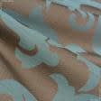 Ткани для портьер - Декоративная ткань Эмили вязь бирюза