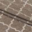 Тканини для декоративних подушок - Шеніл жакард марокканський ромб т.беж